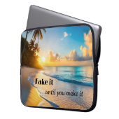 Sonniger tropischer Strand Sonnenuntergang Laptopschutzhülle (Vorderseite Links)