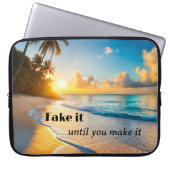 Sonniger tropischer Strand Sonnenuntergang Laptopschutzhülle (Vorderseite)