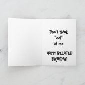 Sonniger verspäteter Geburtstag Karte (Innenseite)