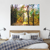 Sonniger Waldweg im Herbst Leinwanddruck (Insitu (Schlafzimmer))
