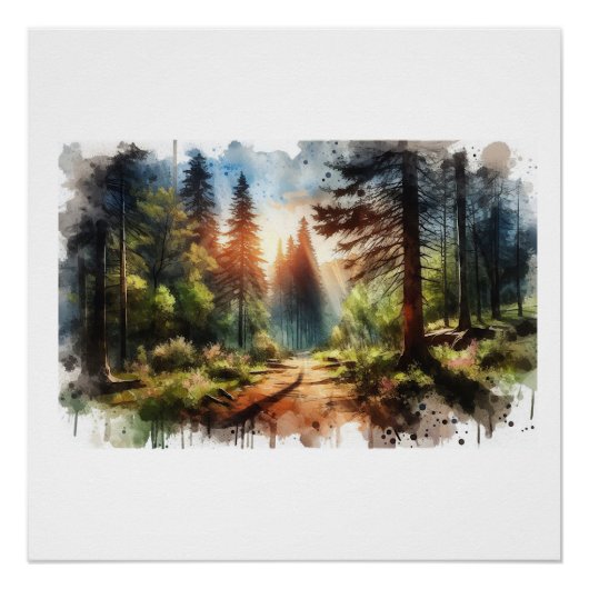 Sonniger Waldweg,  Poster (Vorderseite)