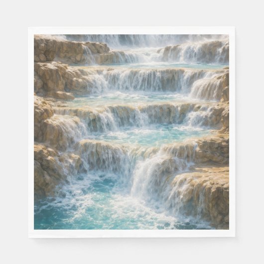 Sonniger Wasserfall-Canyon Serviette (Vorderseite)