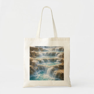 Sonniger Wasserfall-Canyon Tragetasche