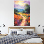 Sonniger Weg durch die Wildblume Ölgemälde Leinwanddruck (Insitu (Schlafzimmer))
