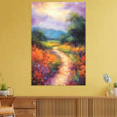 Sonniger Weg durch die Wildblume Ölgemälde Leinwanddruck (Insitu (Wohnzimmer))