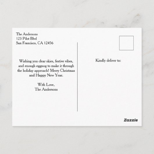 Sonniger Weihnachtsbaum auf Fotos der Familie Airp Postkarte (Rückseite)