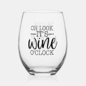 Sonniger Wein um die Uhr Wortart Weinglas Ohne Stiel (Vorderseite)