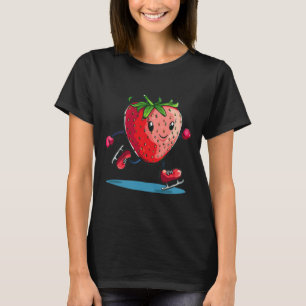 Sonniger Winter Sport Erdbeere im Ice Skaten Scute T-Shirt