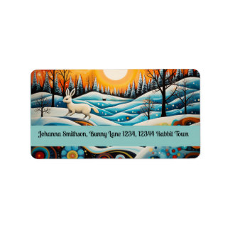 Sonniger Wintertag Adressaufkleber