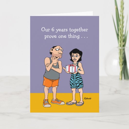 Sonniges 6. Hochzeitstag Karte (Vorderseite)