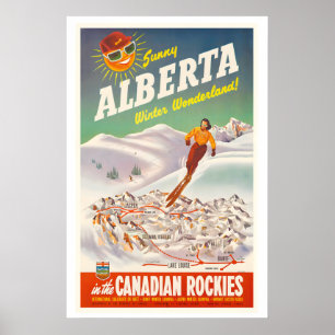 Sonniges Alberta Winterwunderland in Kanada Poster