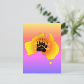 Sonniges Australien Karte Bär mit Retro Sunset (Stehend Vorderseite)