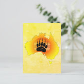 Sonniges Australien Karte Bär mit Retro Sunset (Stehend Vorderseite)