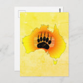 Sonniges Australien Karte Bär mit Retro Sunset (Vorne/Hinten)