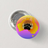 Sonniges Australien Karte Bär mit Retro Sunset Button (Vorne & Hinten)