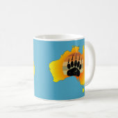 Sonniges Australien Karte Bär mit Retro Sunset Kaffeetasse (VorderseiteRechts)