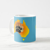 Sonniges Australien Karte Bär mit Retro Sunset Kaffeetasse (Vorderseite Links)