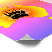 Sonniges Australien Karte Bär mit Retro Sunset Poster (Ecke)