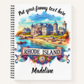 Sonniges Badehaus auf Rhode Island Notizblock (Vorderseite)