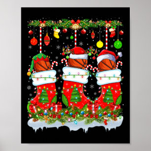 Sonniges Basketball in Weihnachten - Socken - Lamp Poster