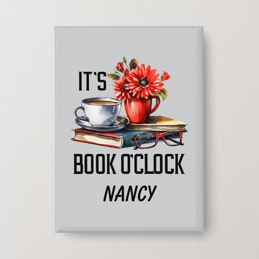 Sonniges Buch über die Uhr Wortart Button (Vorderseite)