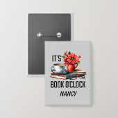 Sonniges Buch über die Uhr Wortart Button (Vorderseite/Rückseite)