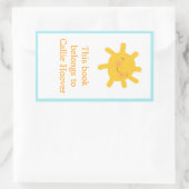 Sonniges Buchzeichen Rechteckiger Aufkleber (Tasche)