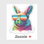 Sonniges Bunny Rabbit in Sonnenbrille Aufkleber (Blatt)