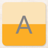 Sonniges daffodisches Gelbes Monogramm Rechteckiger Pappuntersetzer (Vorderseite)