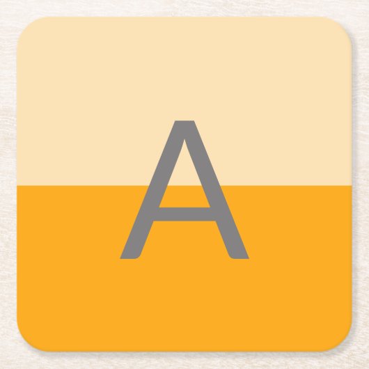 Sonniges daffodisches Gelbes Monogramm Rechteckiger Pappuntersetzer (Vorderseite)