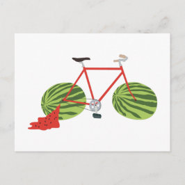 Sonniges Fahrrad mit Wassermelonrädern Postkarte