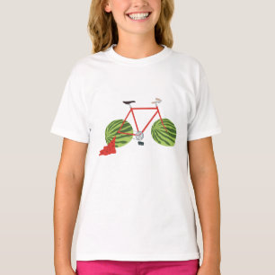 Sonniges Fahrrad mit Wassermelonrädern T-Shirt