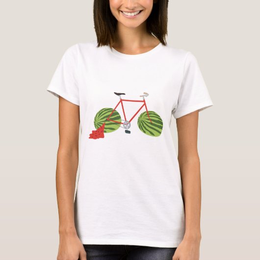 Sonniges Fahrrad mit Wassermelonrädern T-Shirt (Vorderseite)