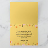 Sonniges Foto mit gelben Blumenrahmen Muttertag Karte (Innenseite)