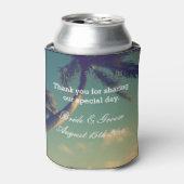 Sonniges Foto personalisierter Strand Hochzeit Dosenkühler (Kanne Vorderseite)