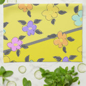 Sonniges Gelb mit Blume Geschirrtuch (Gefaltet)