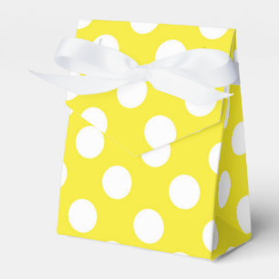 Sonniges Gelb & Weiß Polka Dots Geburtstagsparty Geschenkschachtel
