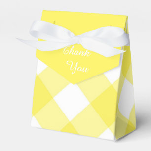 Sonniges gelbes Gingham-Muster Geschenkschachtel