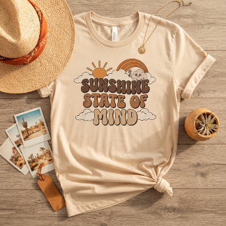 Sonniges Gemüt Retro Groovy Regenbogen T-Shirt