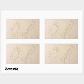 Sonniges Gesicht im Sand glücklicher Strand Rechteckiger Aufkleber (Blatt)