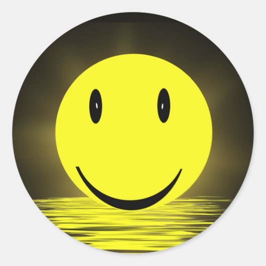 Sonniges Gesicht im Wasser Runder Aufkleber (Vorderseite)