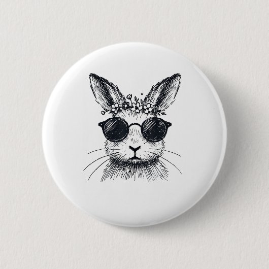 Sonniges Gesicht mit Blume Kronenfest Frauentag Button (Vorderseite)