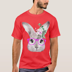 Sonniges Gesicht mit Lila Brille Niedlich Osterhas T-Shirt