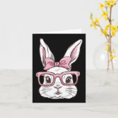 Sonniges Gesicht mit rosafarbenen Sungles Bow Kraw Karte (Gelbe Blume)