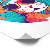 Sonniges Gesicht mit Sonnenbrille für Jungen Männe Poster (Ecke)