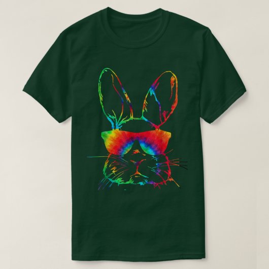 Sonniges Gesicht mit Sonnenbrille Gefärbte Krawatt T-Shirt (Design vorne)