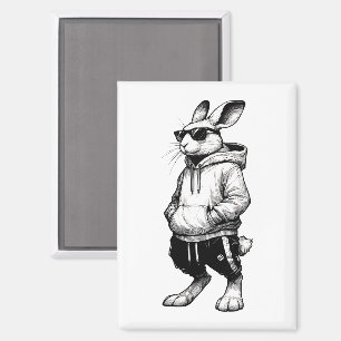 Sonniges Gesicht mit Sonnenbrille Happy Ostertag Magnet