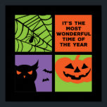 Sonniges Halloween Die schönste Zeit des Jahres Poster<br><div class="desc">Halloween ist die wunderbarste Zeit des Jahres. Ein tolles Halloween-Kostümdesign, das man beim Trick oder Treat anziehen kann. Diese gruselige und freakige Merchandise eignet sich hervorragend für ein lustiges Halloween-Party mit beängstigendem Gespür oder Horror Motiv. Gehen Sie gut mit Ihrer Halloween-Dekoration von Kürbislaterne Kürbis, Geist, Schädel, Skelett, Hexen und schwarzen...</div>