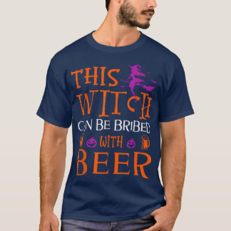 Sonniges Halloween kann diese Hexe mit Bier bestec T-Shirt