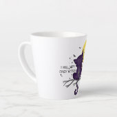 Sonniges Halloween Schwarze Katze und magischer Mo Milchtasse (Linke Ecke)